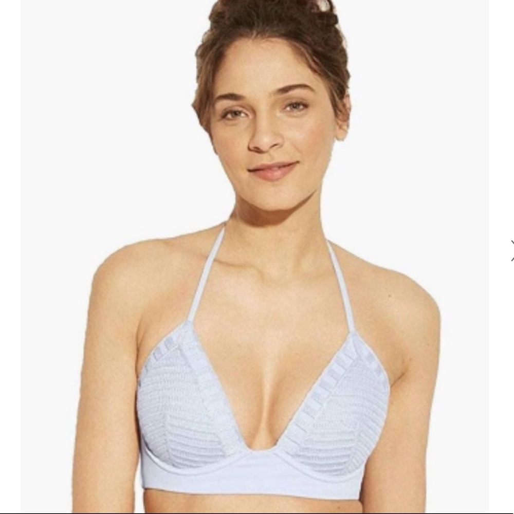 Shade & Shore Women's Tropics Lightly Lined Crochet Triangle Bikini Top 36 DD